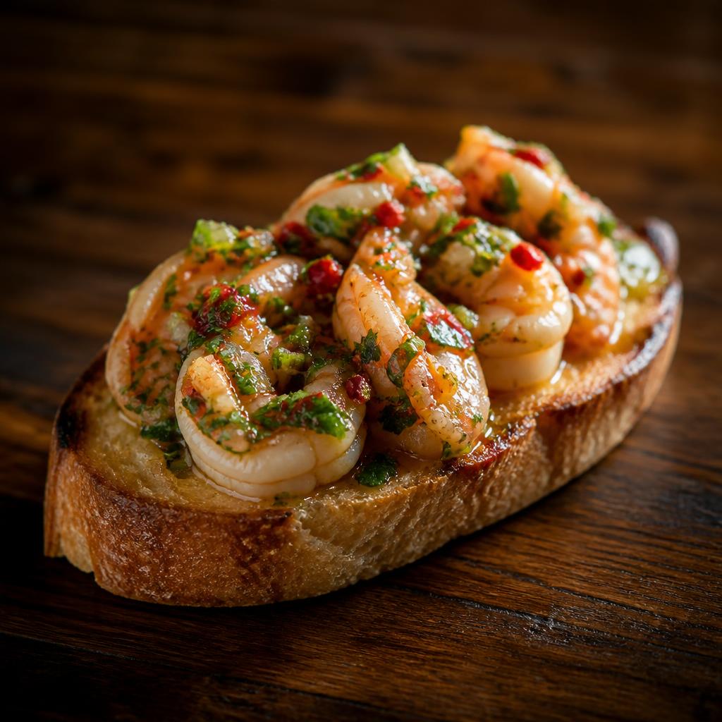 Bruschetta ai gamberoni